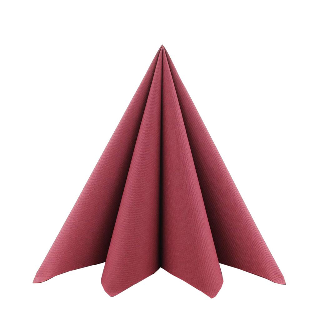 Softpoint Serviette Basic bordeaux 40 x 40 cm 1/4 Falz