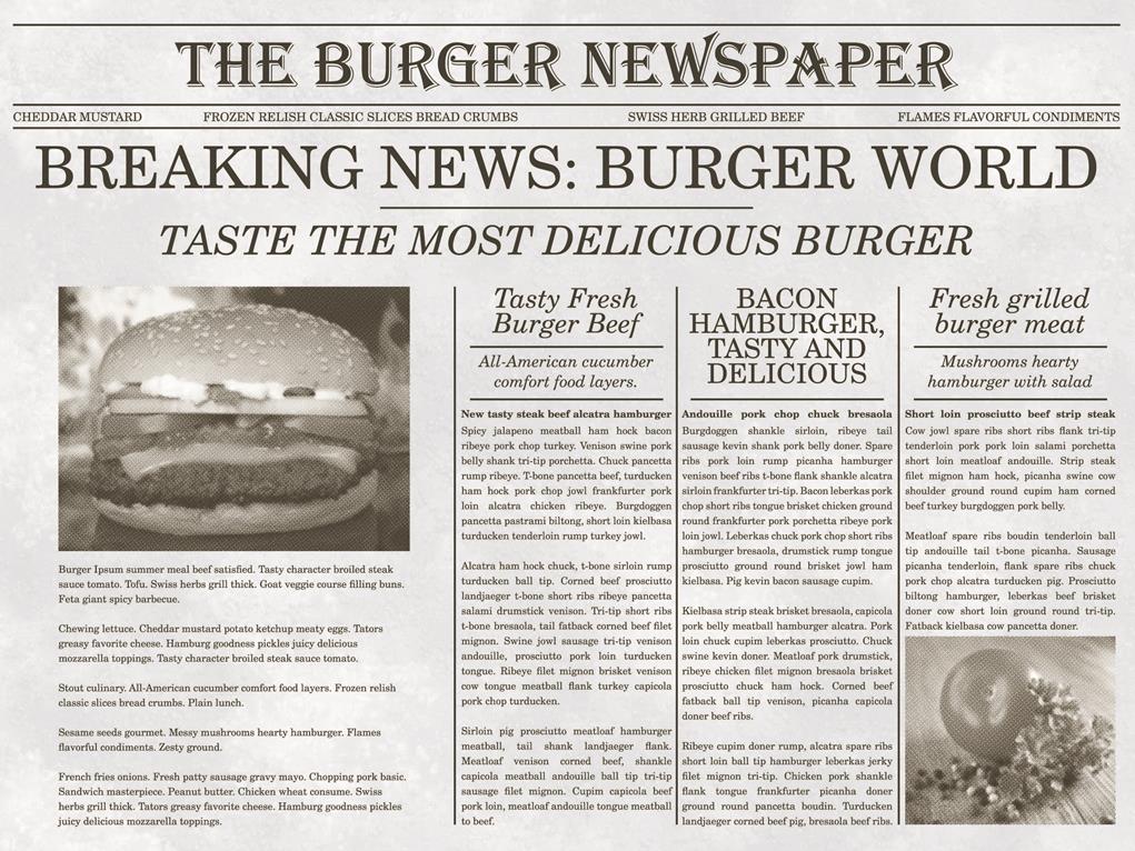 Papier  Tischsets  Newspaper grau 40 x 30 cm