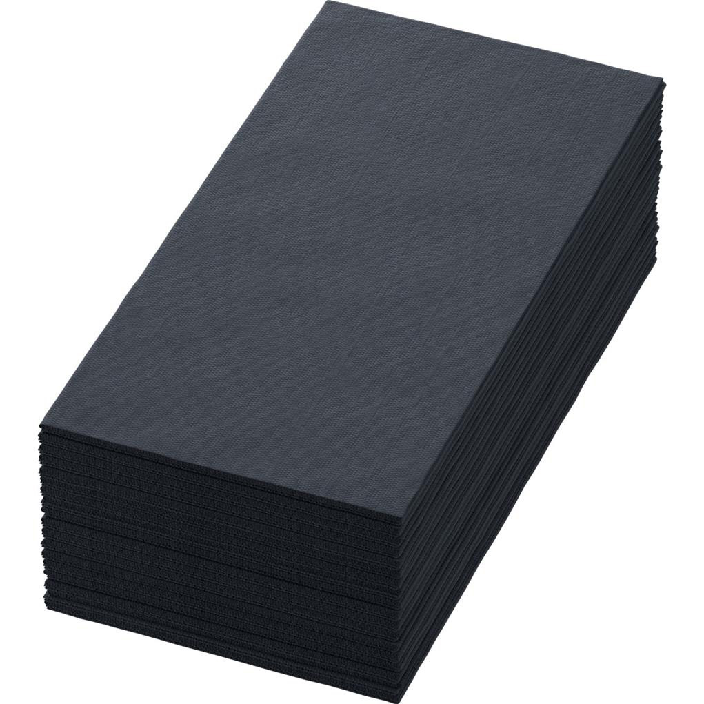 Zelltuchservietten Duni 3 lg 1/8 Falz schwarz, 40x40cm