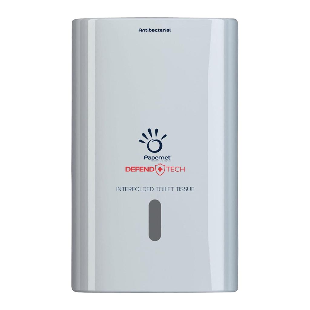 Einzelblatt - Toilettenpapierspender Defend Tech Technologie, weiss