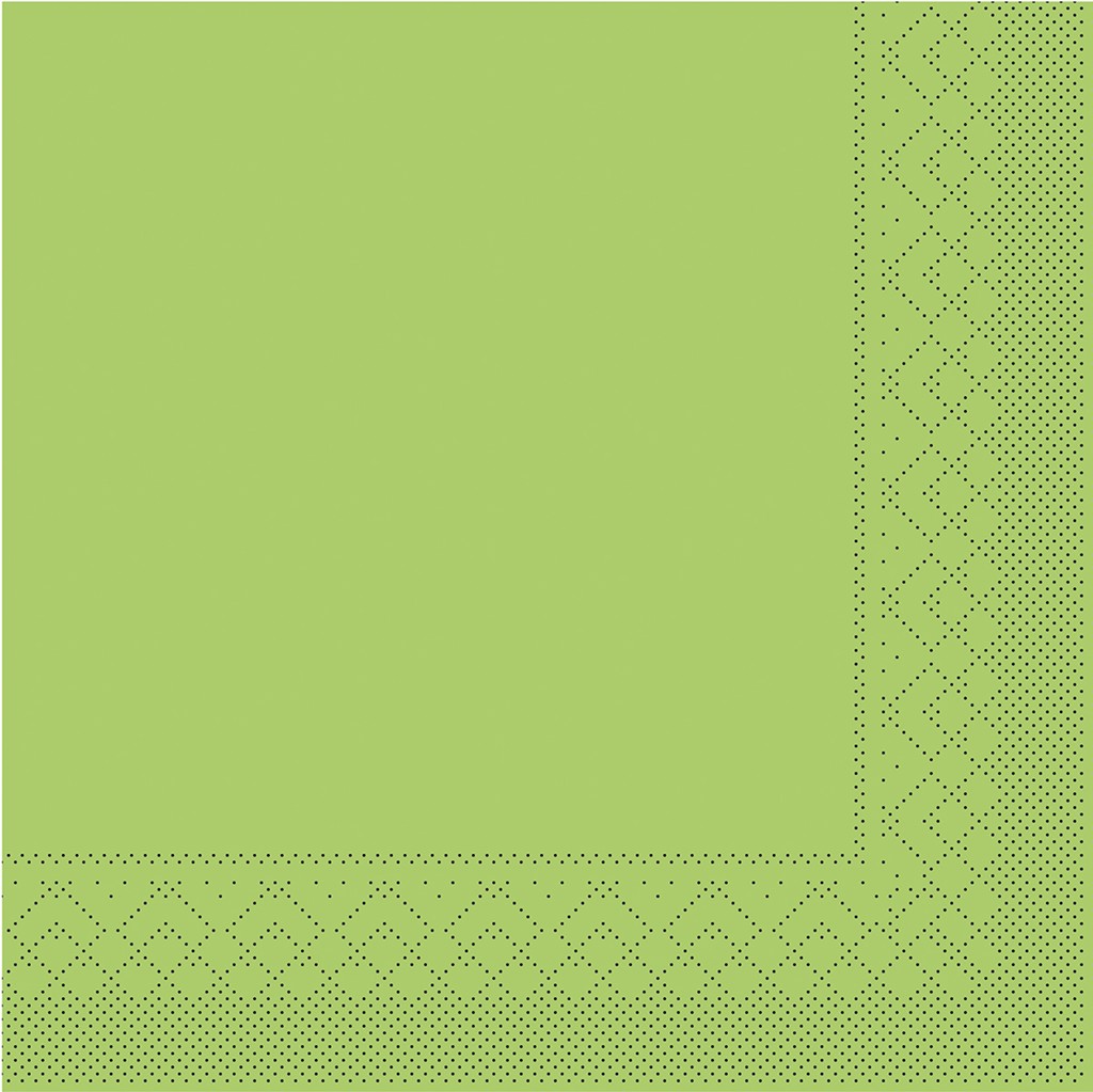 Tissue Serviette Basic kiwi 33 x 33 cm 1/4 Falz 3-lg.