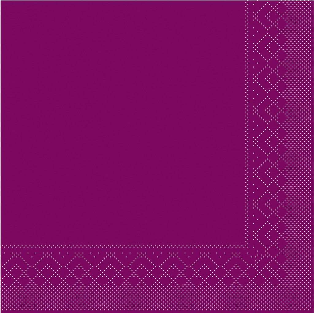 Tissue Serviette Basic aubergine 40 x 40 cm 1/4 Falz 3-lg.