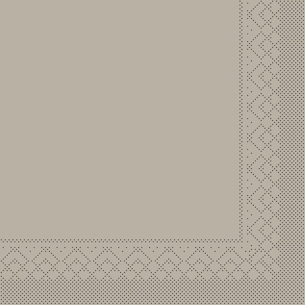 Tissue 3-lg Serviette Basic beige grey 40 x 40 cm 1/4 Falz