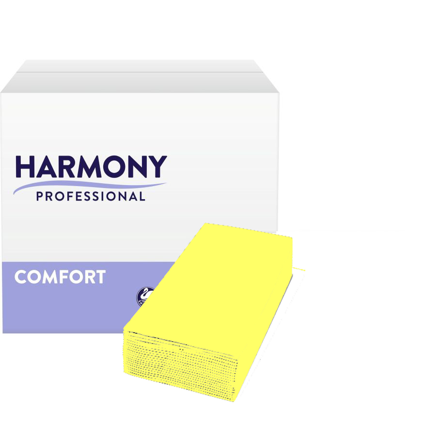 Servietten Harmony 3-lg gelb 33x33cm 1/8 Falzung