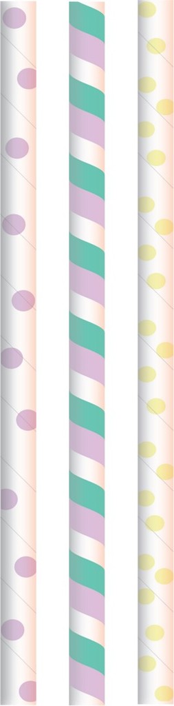 Papier  Papiertrinkhalm  Punkte Mix Ø 8 mm / 200 mm