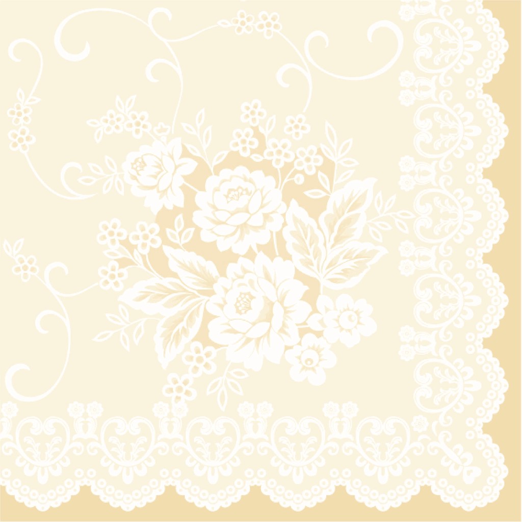 Linclass Serviette Franziska beige 40 x 40 cm 1/4 Falz