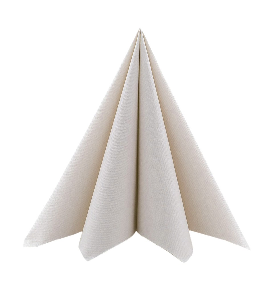 Linclass Serviette Basic pebble stone 40 x 40 cm 1/4 Falz