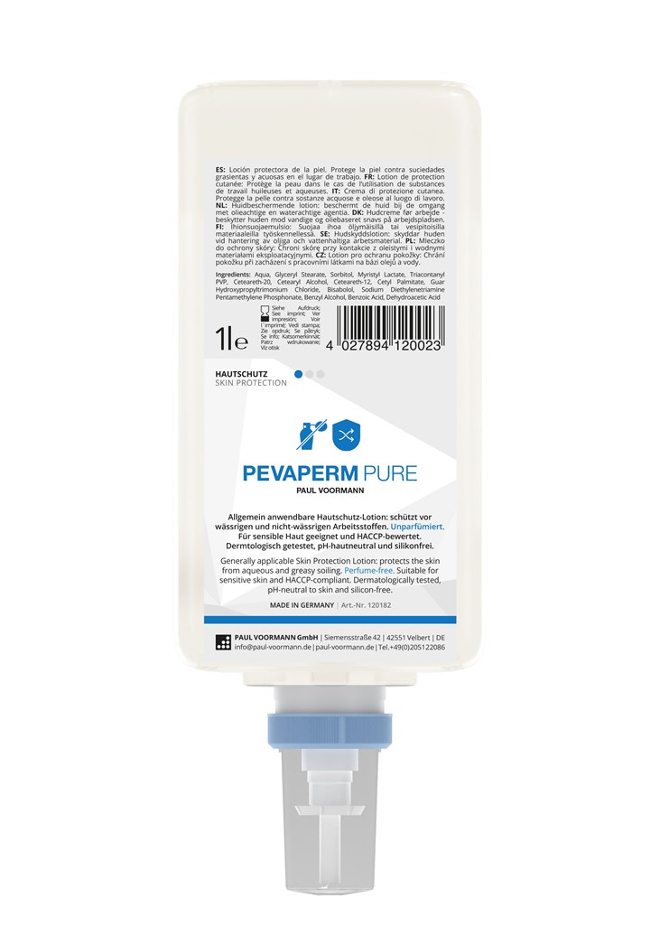 Hautschutz "Pevaperm Pure" 1L Care&Clean