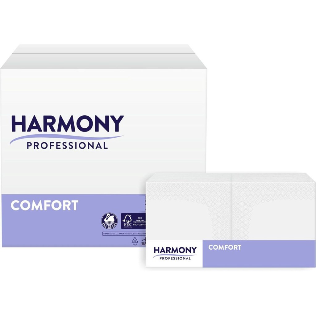 Servietten Harmony 2-lg weiß 33x33cm 1/4 Falzung