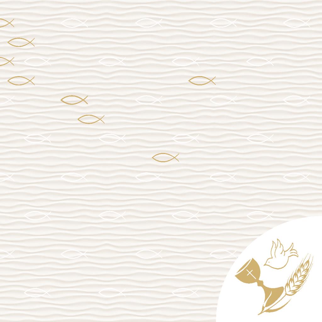 Linclass Serviette Kommunion/Konfirmatio 40 x 40 cm 1/4 Falz