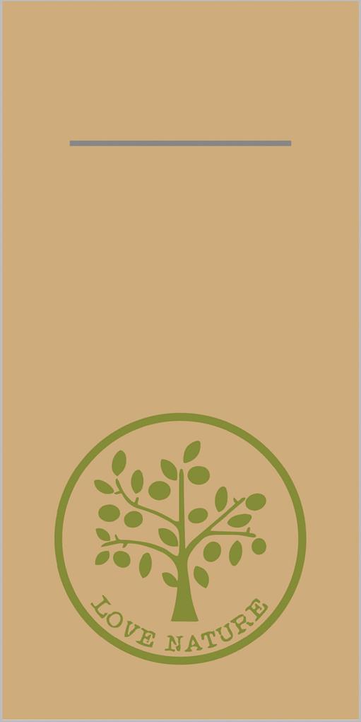 Linclass-Premium Pocket-Napkins Love Nat 40 x 40 cm 1/8 Falz