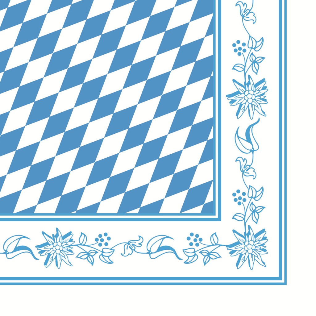 Linclass Serviette Bayern 40 x 40 cm 1/4 Falz