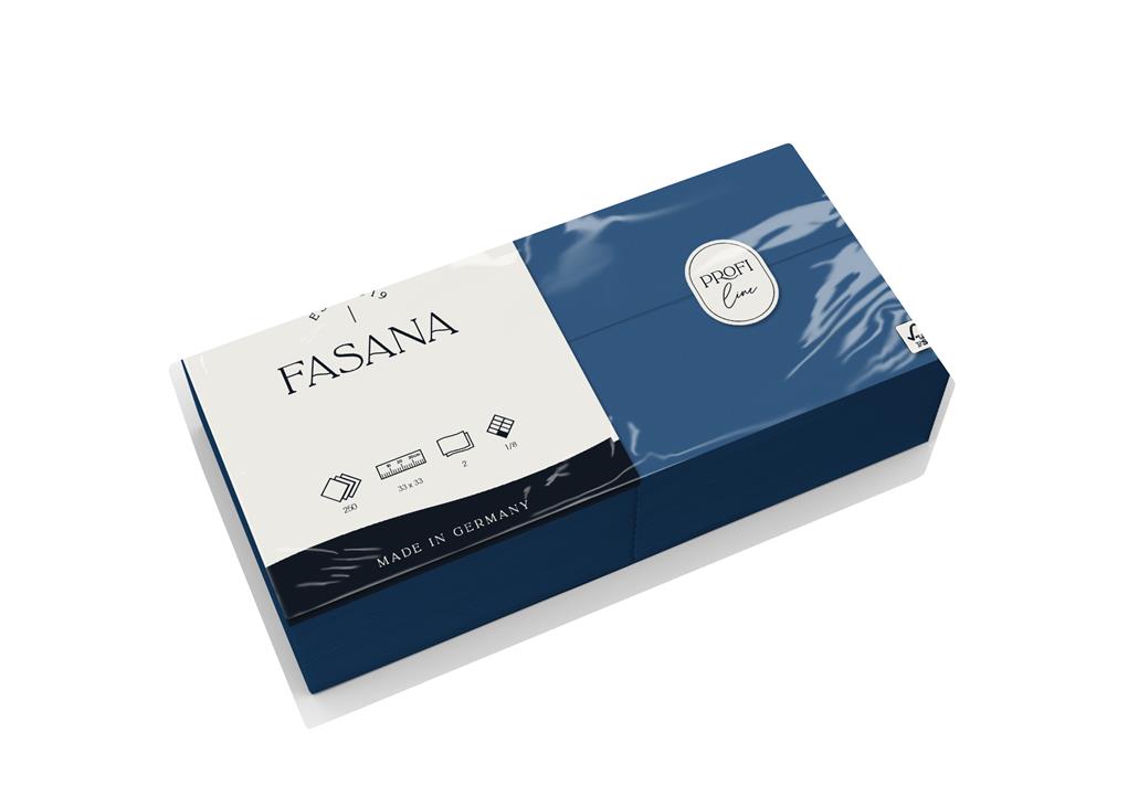 Servietten "Fasana" 2-lg. royalblau 33x33cm 1/8 Falzung