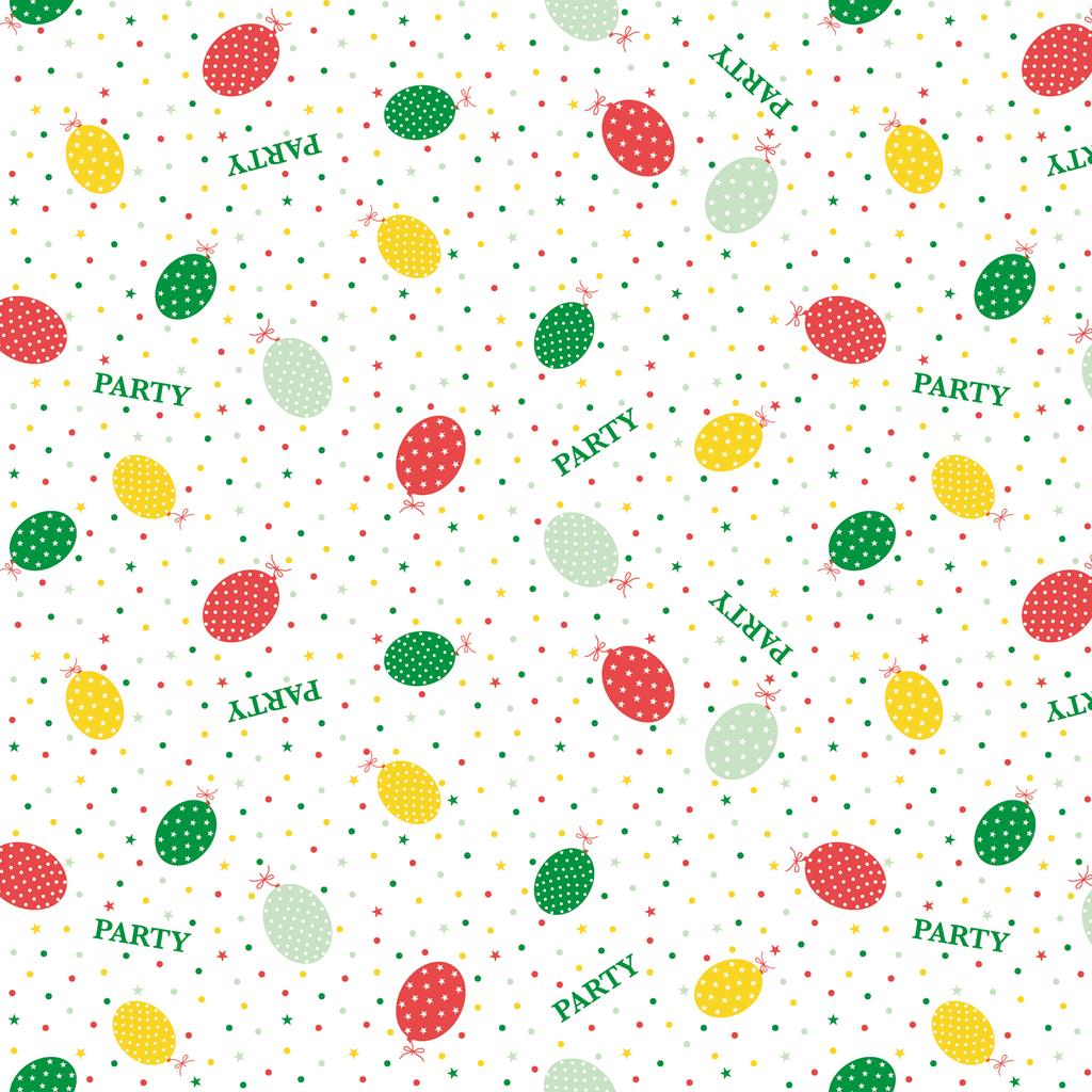 Linclass Tischdecke Party Ballons rot-gr 80 x 80 cm 1/8-Falz