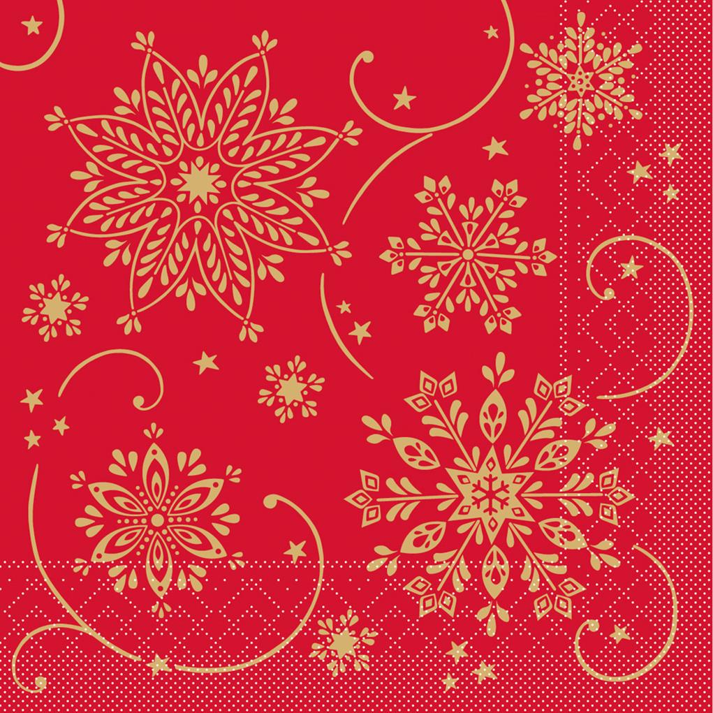 Tissue 3-lagig Serviette Cristal rot 33 x 33 cm 1/4 Falz