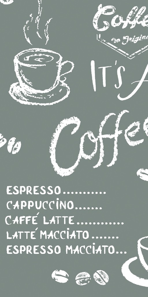 Linclass Serviette Coffee time anthrazit 33 x 33 cm 1/8 Falz