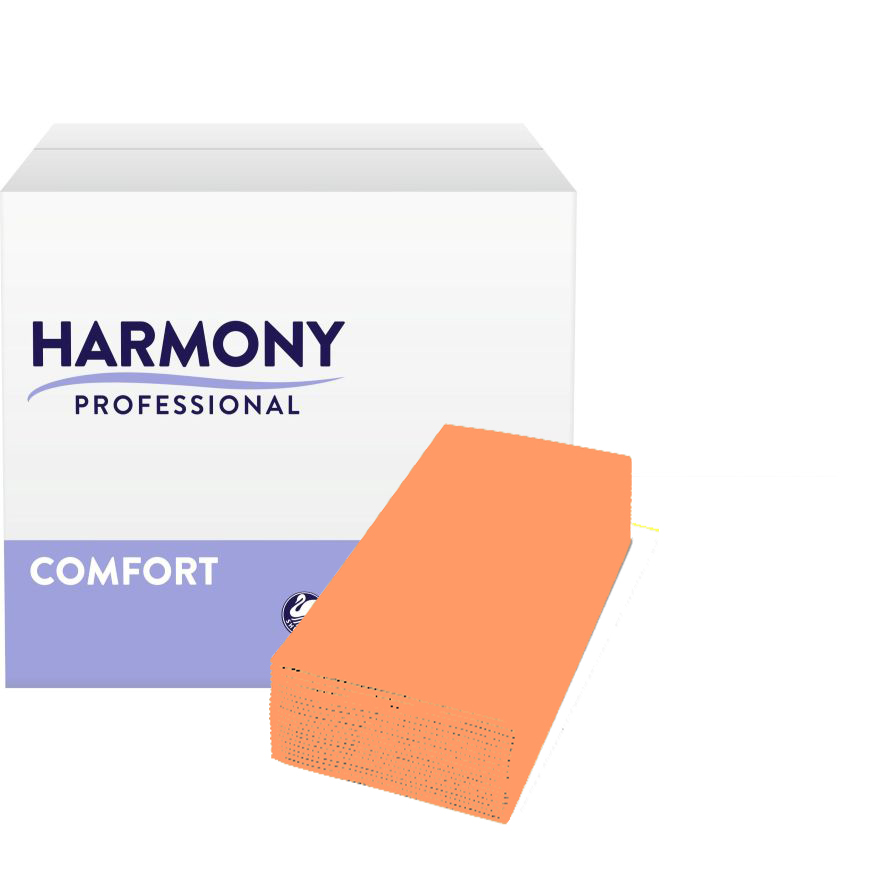 Servietten Harmony 3-lg orange 33x33cm 1/8 Falzung