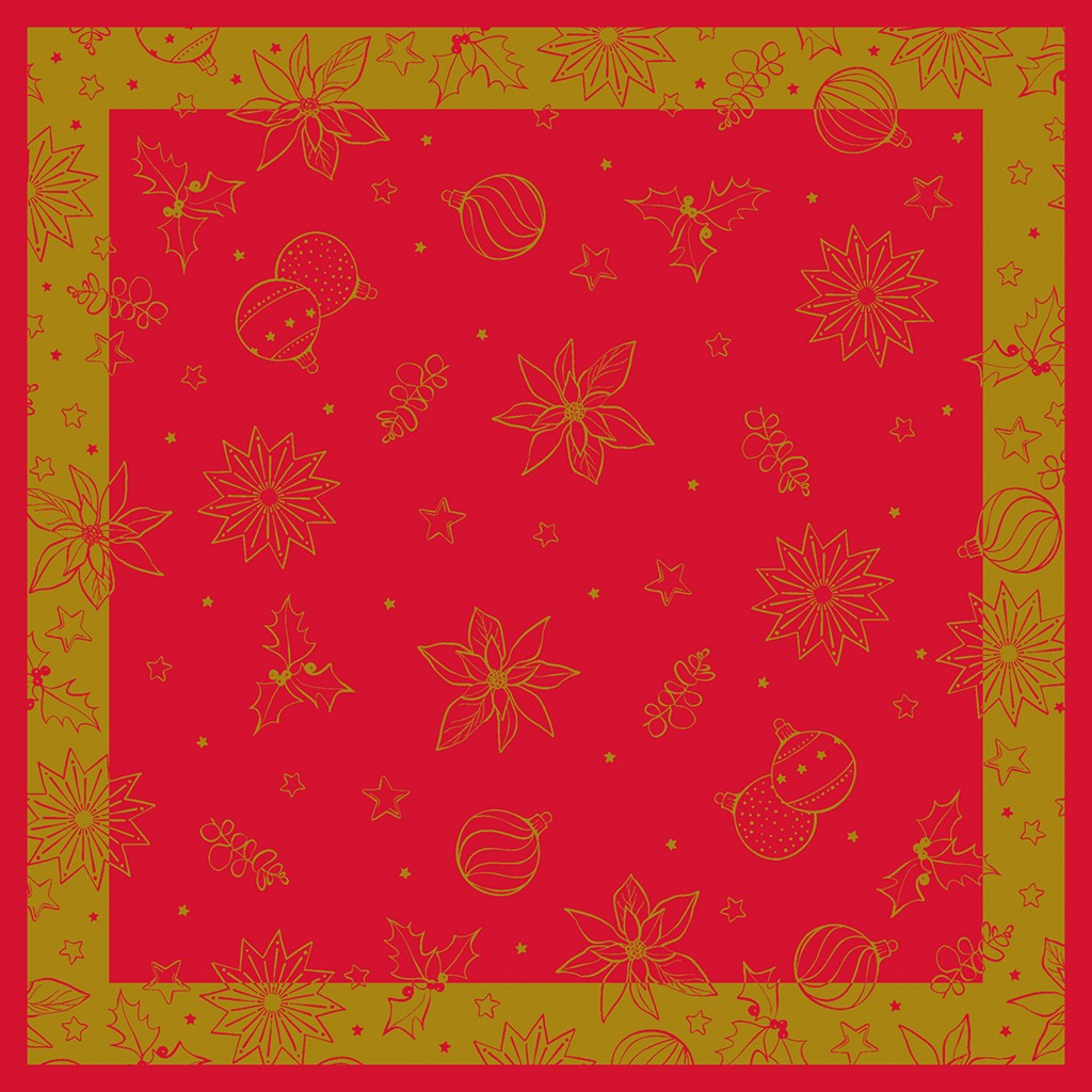 Linclass Tischdecke  Milan rot 80 x 80 cm 1/8-Falz