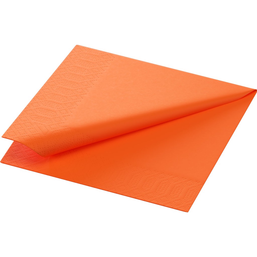 Zelltuchservietten Duni 3 lg 1/4 Falz sun orange, 24x24cm