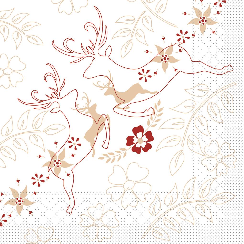 Tissue 3-lagig Serviette Leonard beige-b 33 x 33 cm 1/4 Falz