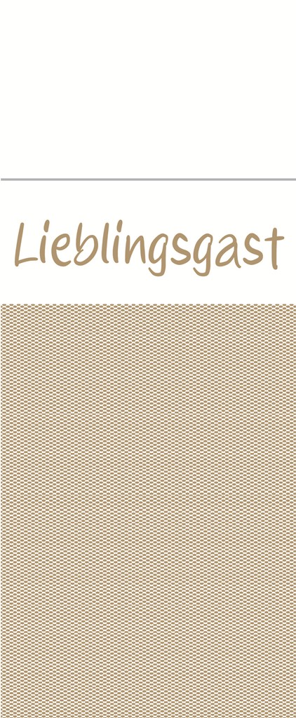 Linclass-Prof. Pocket-Nap. Lieblingsgast 40 x 33 cm 1/8 Falz