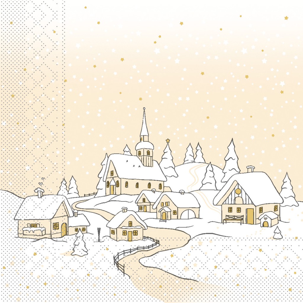 Tissue 3-lagig Serviette Anneke silbergr 33 x 33 cm 1/4 Falz