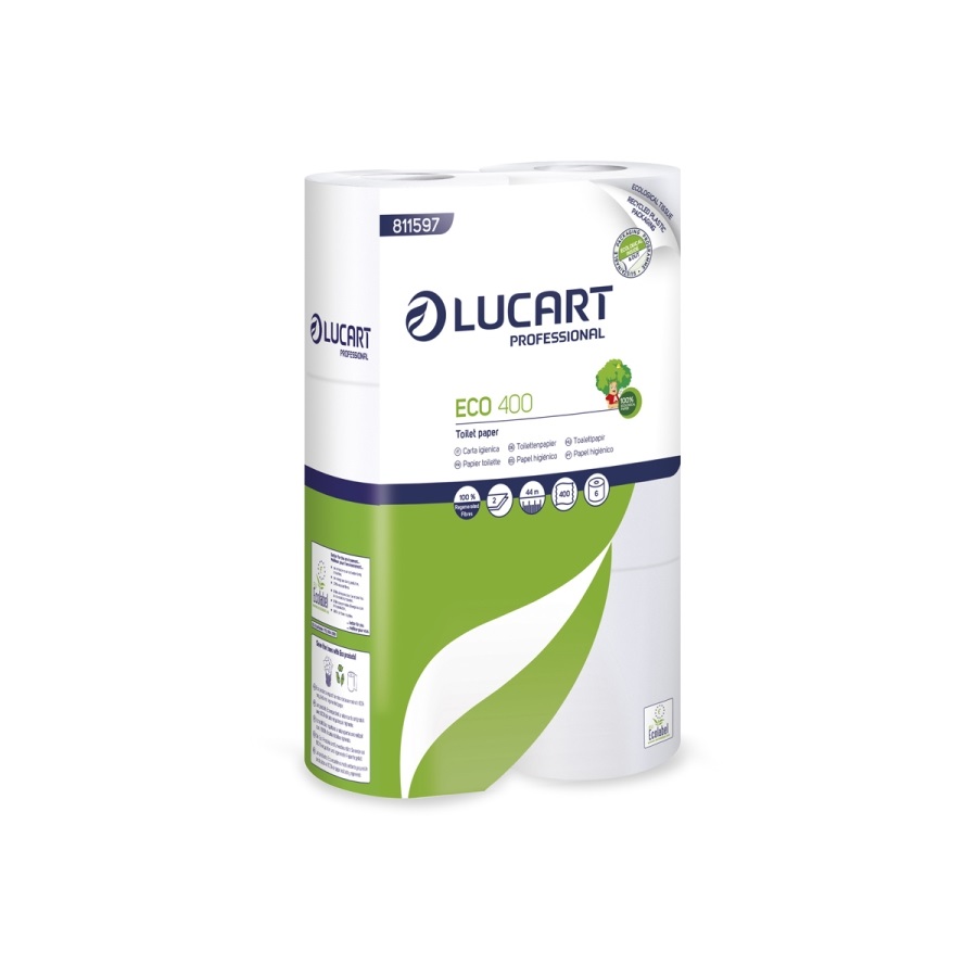 Toilettenpapier "Eco Lucart 400" natur 2-lg.