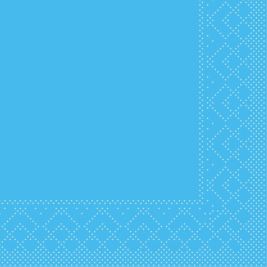 Tissue 3-lg Serviette Basic aquablau 24 x 24 cm 1/4 Falz