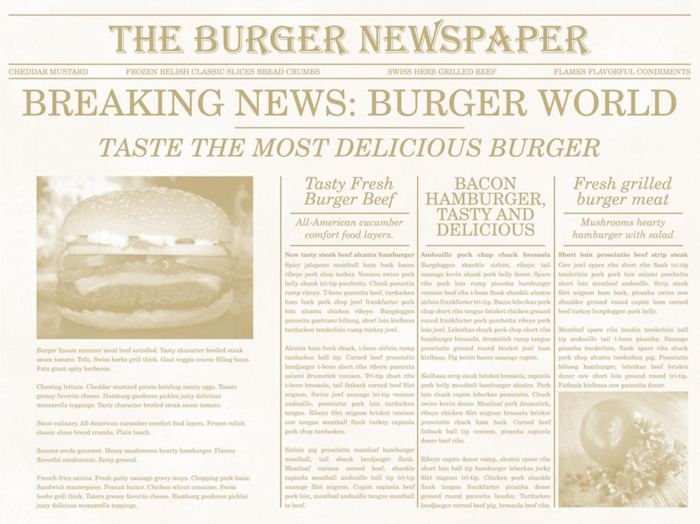 Papier  Tischsets  Newspaper beige 40 x 30 cm