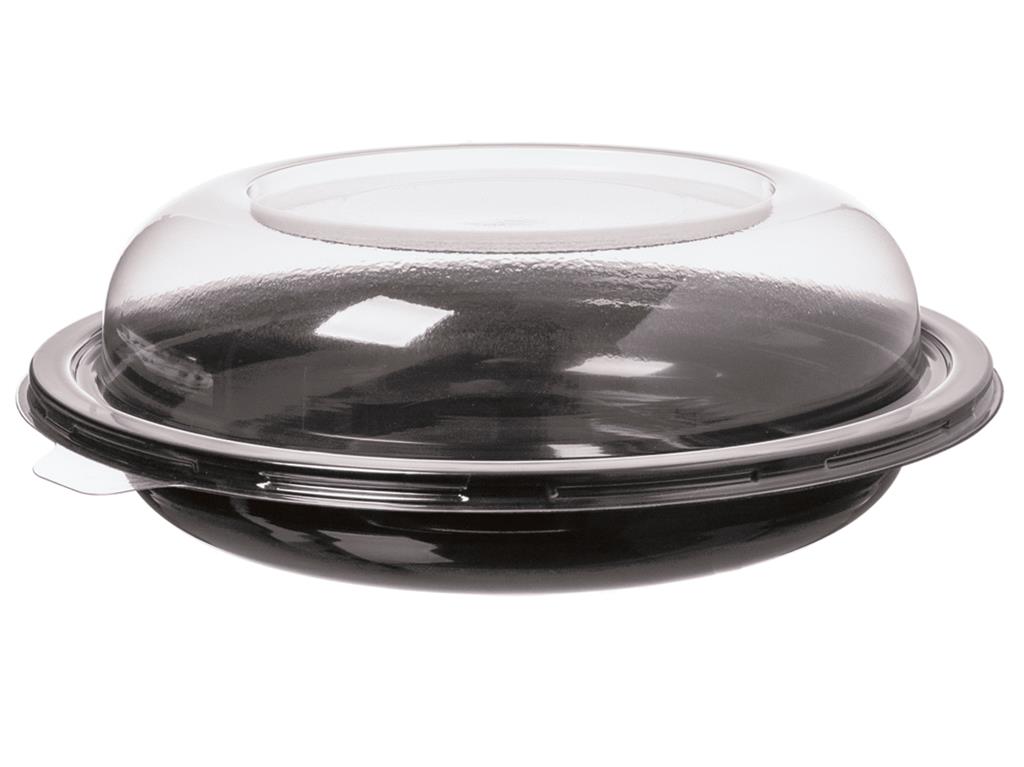 Salatschale komplett mit Deckel, schwarz 750 ml, 22,5 cm Ø, PET