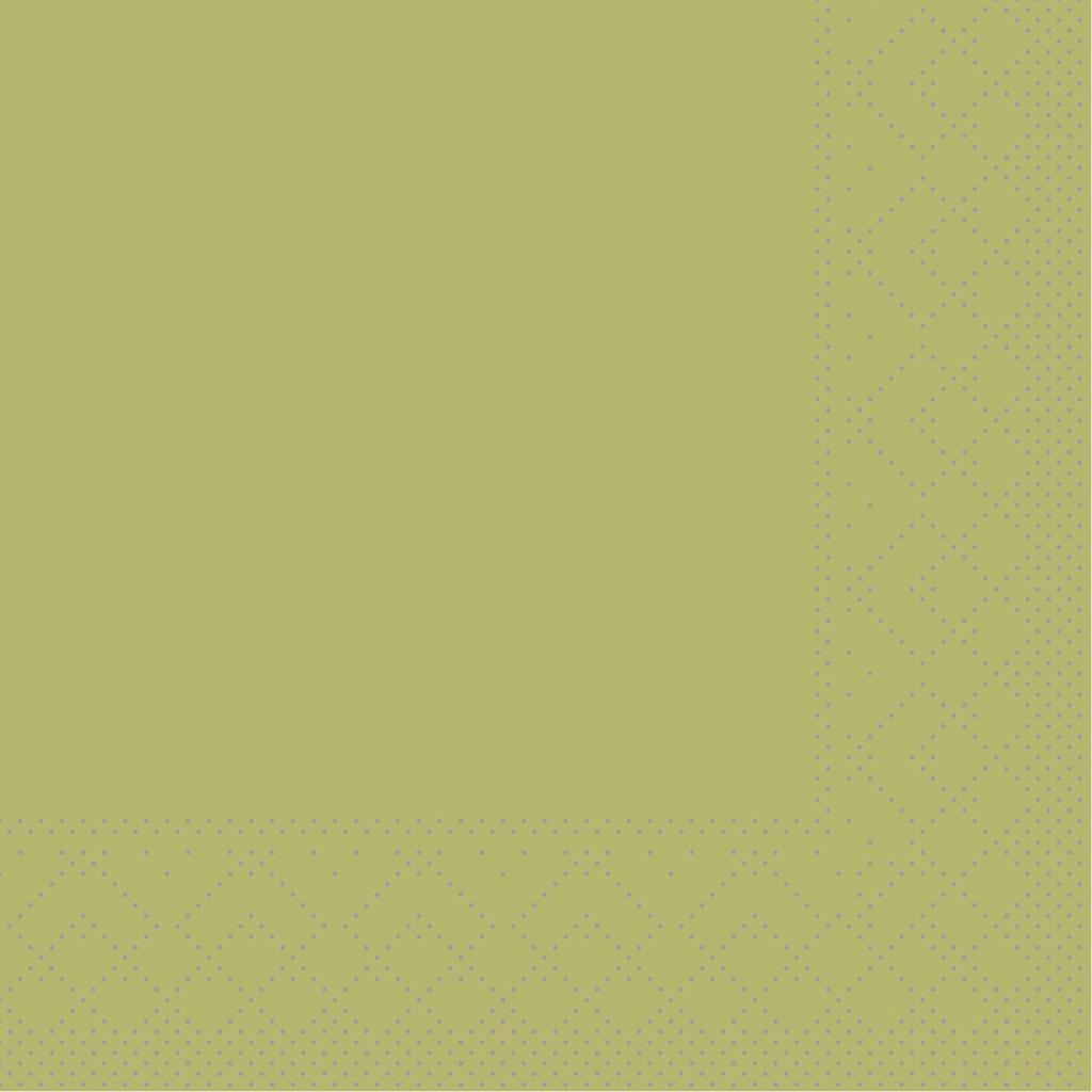 Tissue 3-lg Serviette Basic oliv 24 x 24 cm 1/4 Falz