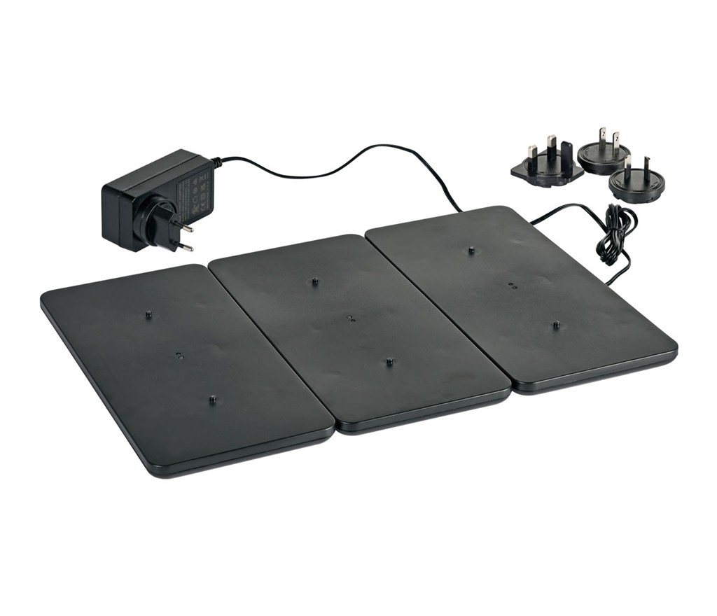LED-Ladestation für 6 Lampen 52 x 26 x 2,5 cm Schwarz