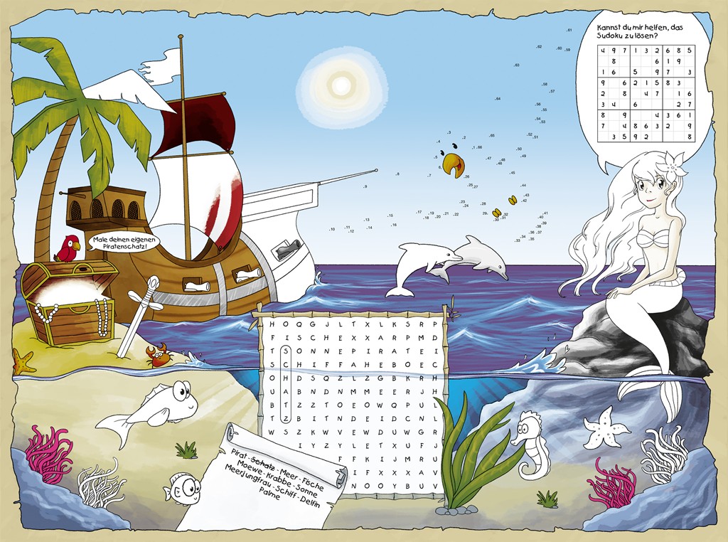 Linclass Tischsets Schatzinsel 40 x 30 cm