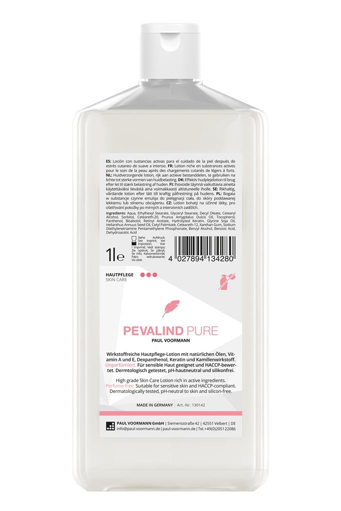 Hautpflege "Pevalind Pure" 1L Hartflasch Hautpflege "Pevalind Pure" 1L Hartflasch