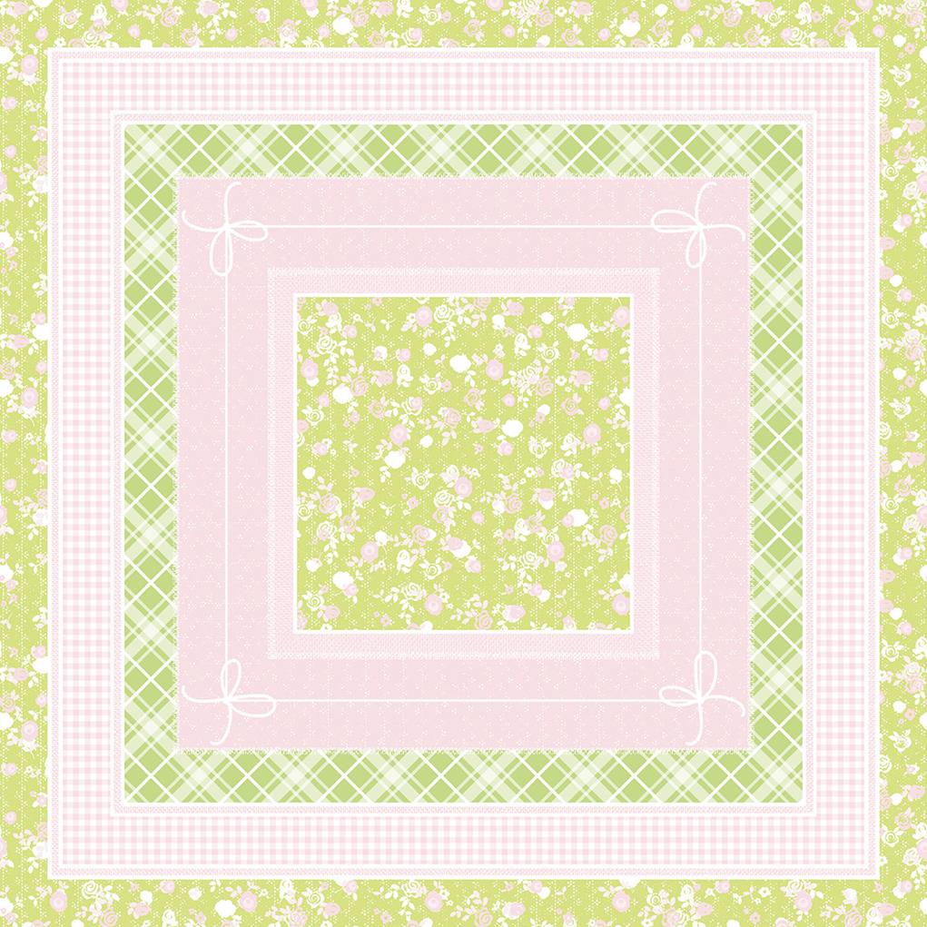 Linclass Tischdecke Hermine rosa-lime 80 x 80 cm 1/8-Falz Linclass Tischdecke Hermine rosa-lime 80 x 80 cm 1/8-Falz
