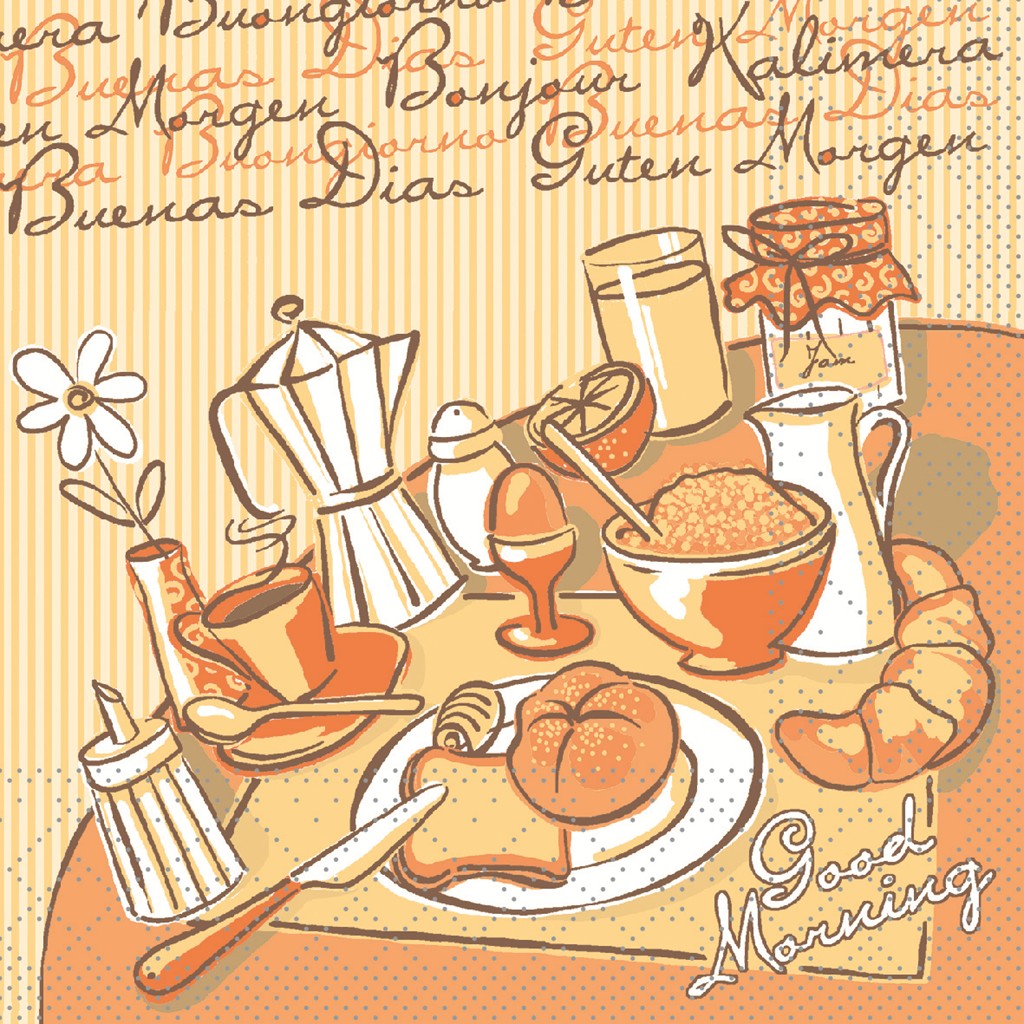 Tissue Serviette New Day 24 x 24 cm 1/4 Falz 3-lg.