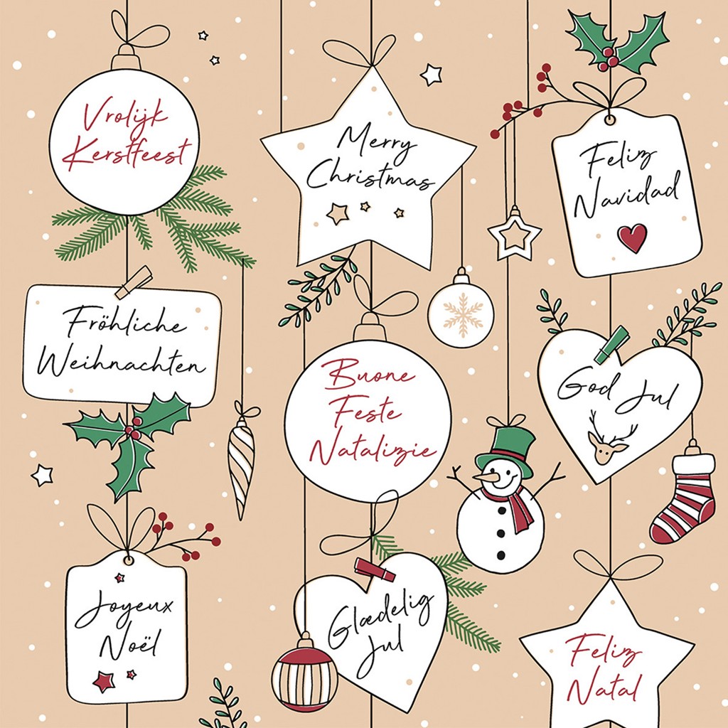 Linclass-Premium Serviette Snowman 40 x 40 cm 1/4 Falz