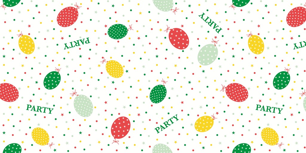 Linclass Tischläufer Party Ballons rot-g 40 cm x 24 m