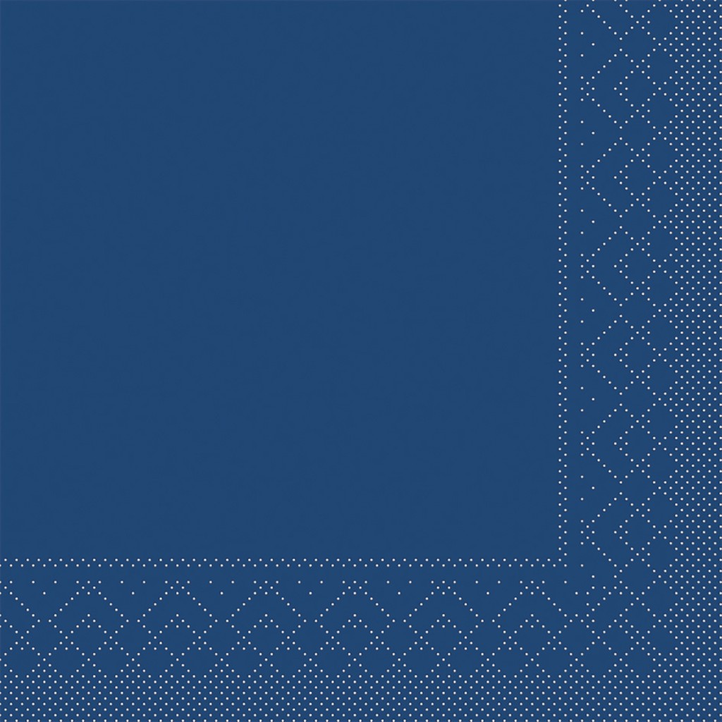 Tissue Serviette Basic blau 40 x 40 cm 1/4 Falz 3-lg.