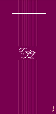 Linclass Pocket-Nap. Enjoy your meal bor 40 x 40 cm 1/8 Falz