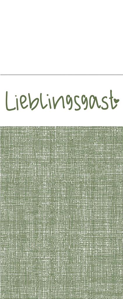 Linclass-Prof. Pocket-Nap. Lieblingsgast 40 x 33 cm 1/8 Falz