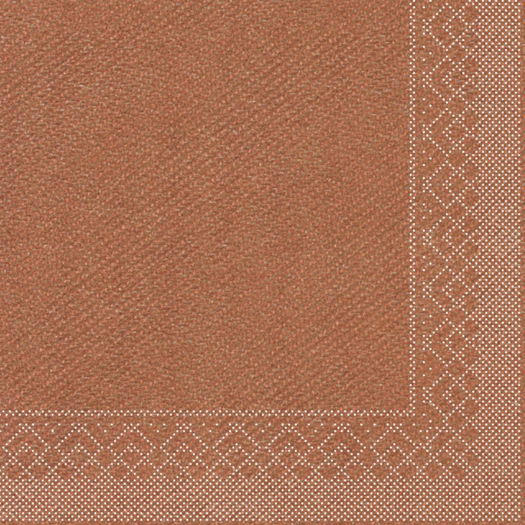 Tissue 3-lagig Serviette Basic bronze 33 x 33 cm 1/4 Falz