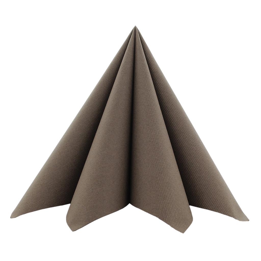 Linclass-Prof. Serviette Basic braun 40 x 40 cm 1/4 Falz