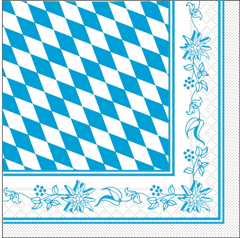 Tissue 3-lagig Serviette Bayern 33 x 33 cm 1/4 Falz