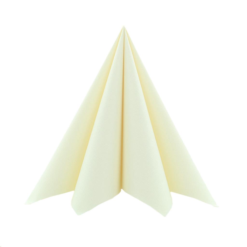 Linclass Serviette Basic creme 48 x 48 cm 1/4 Falz