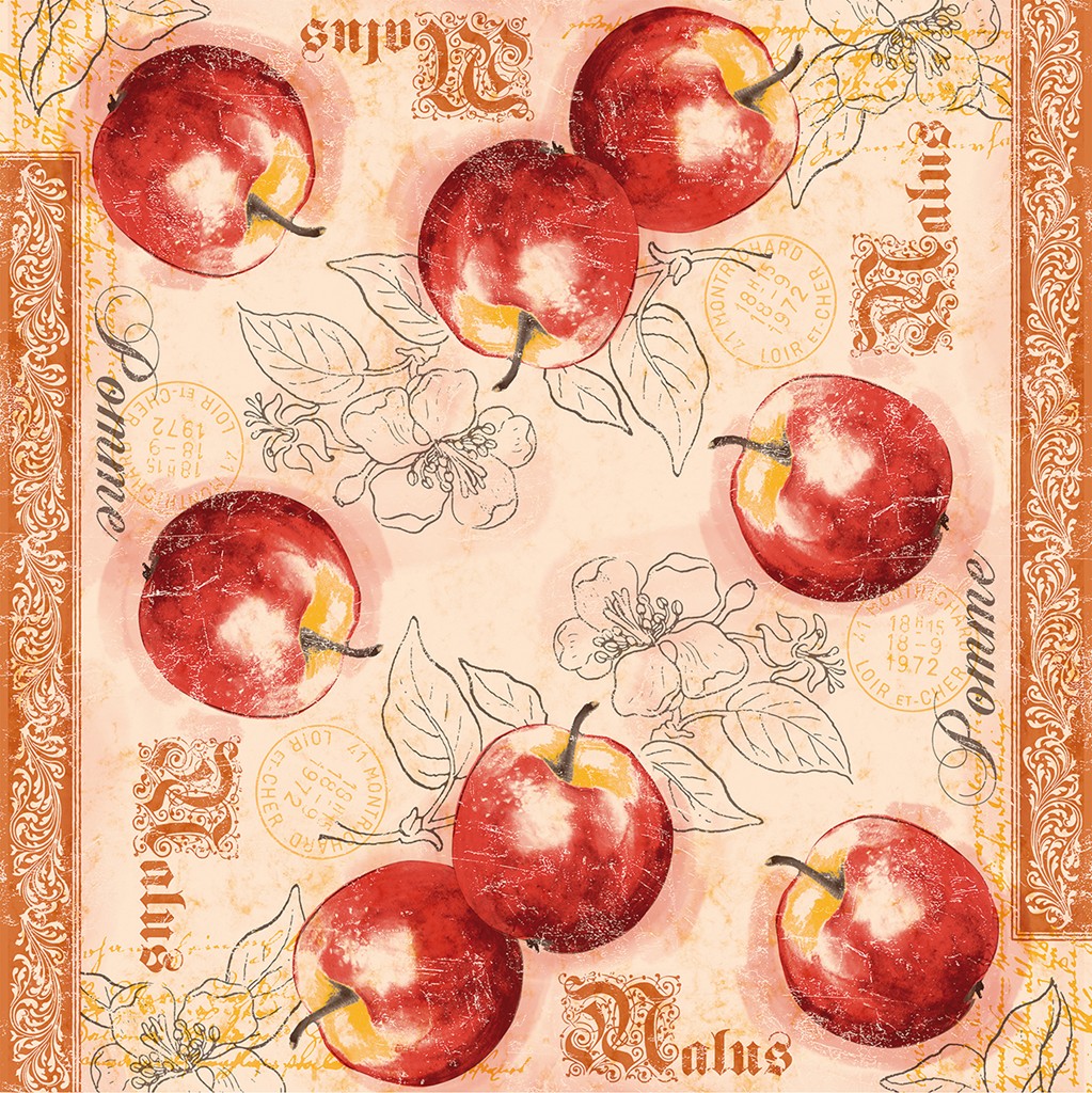 Linclass Serviette Malus 40 x 40 cm 1/4 Falz