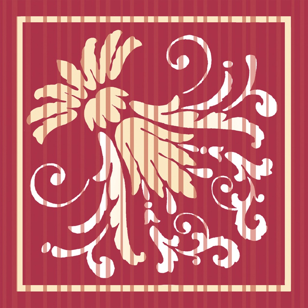 Tissue 9-lg. Deckchen Letizia bordeaux 90 x 90 mm
