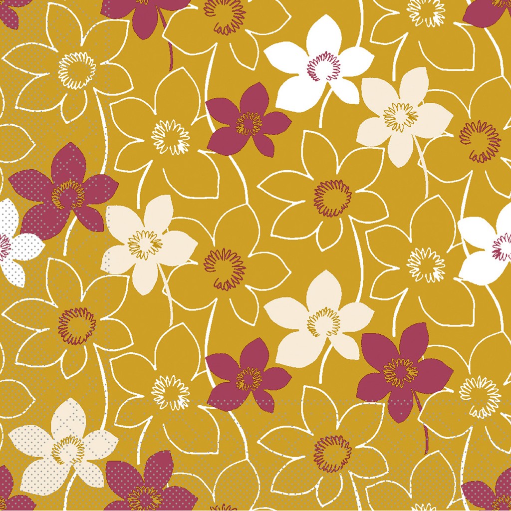 Tissue 3-lg. Serviette Cora gold 40 x 40 cm 1/4 Falz