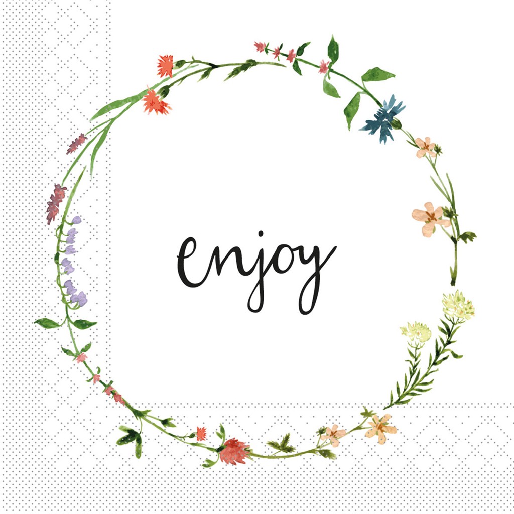 Tissue Serviette Kalina 33 x 33 cm 1/4 Falz 3-lg