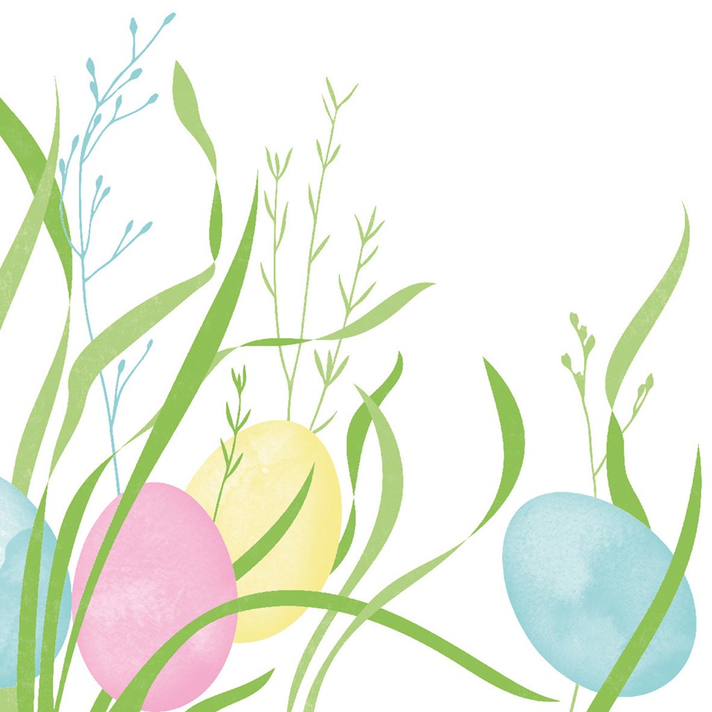 Linclass Serviette Ostern 40 x 40 cm 1/4 Falz